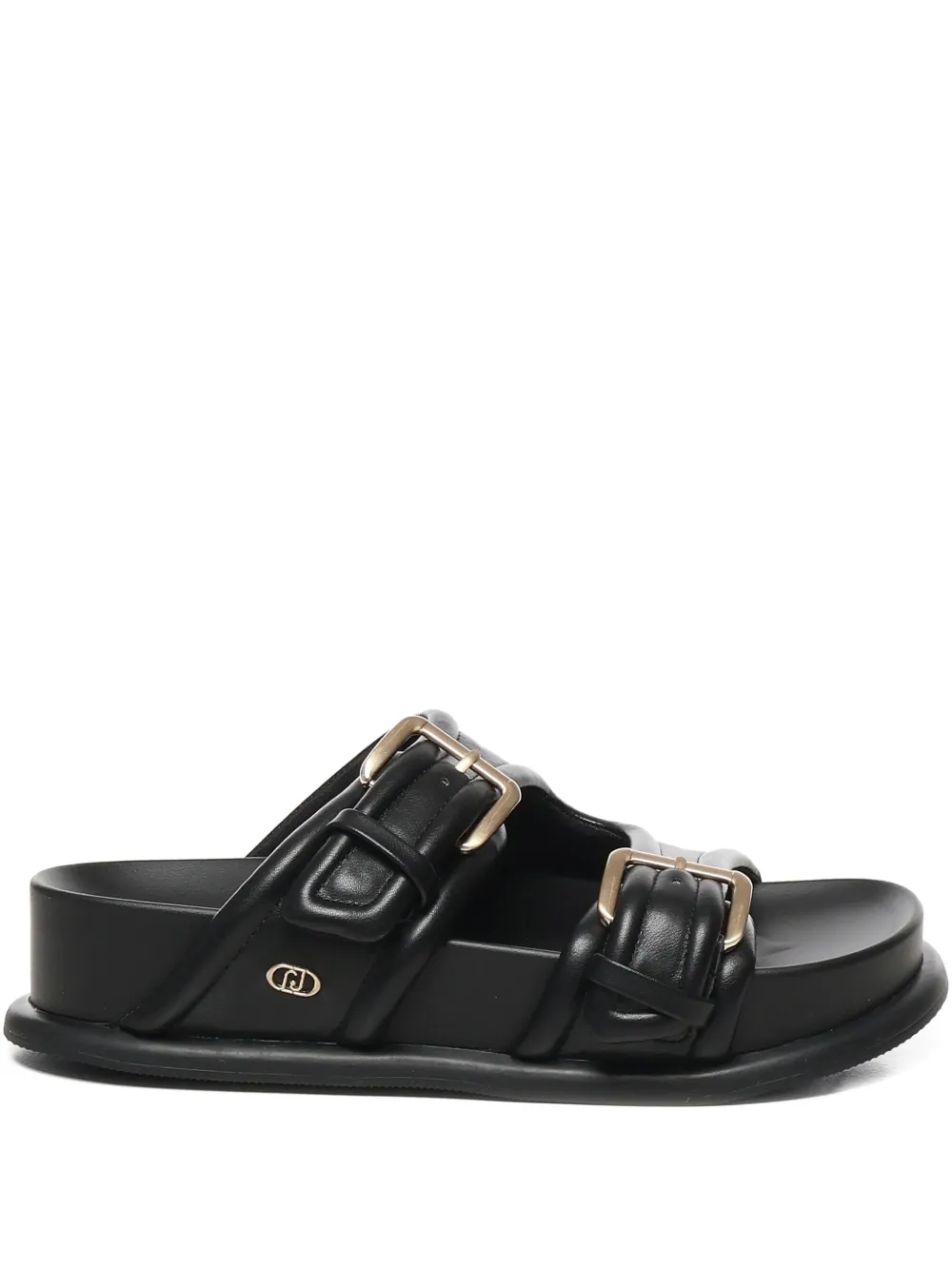LIU JO buckle-detail platform flat sandals Black