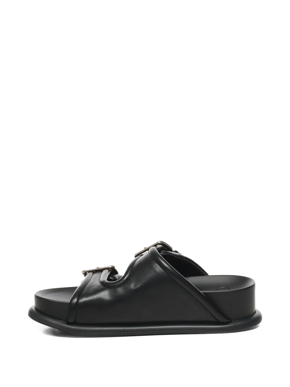 LIU JO buckle-detail platform flat sandals Black