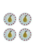 Bitossi Home pear grid scalloped plate set - Blue