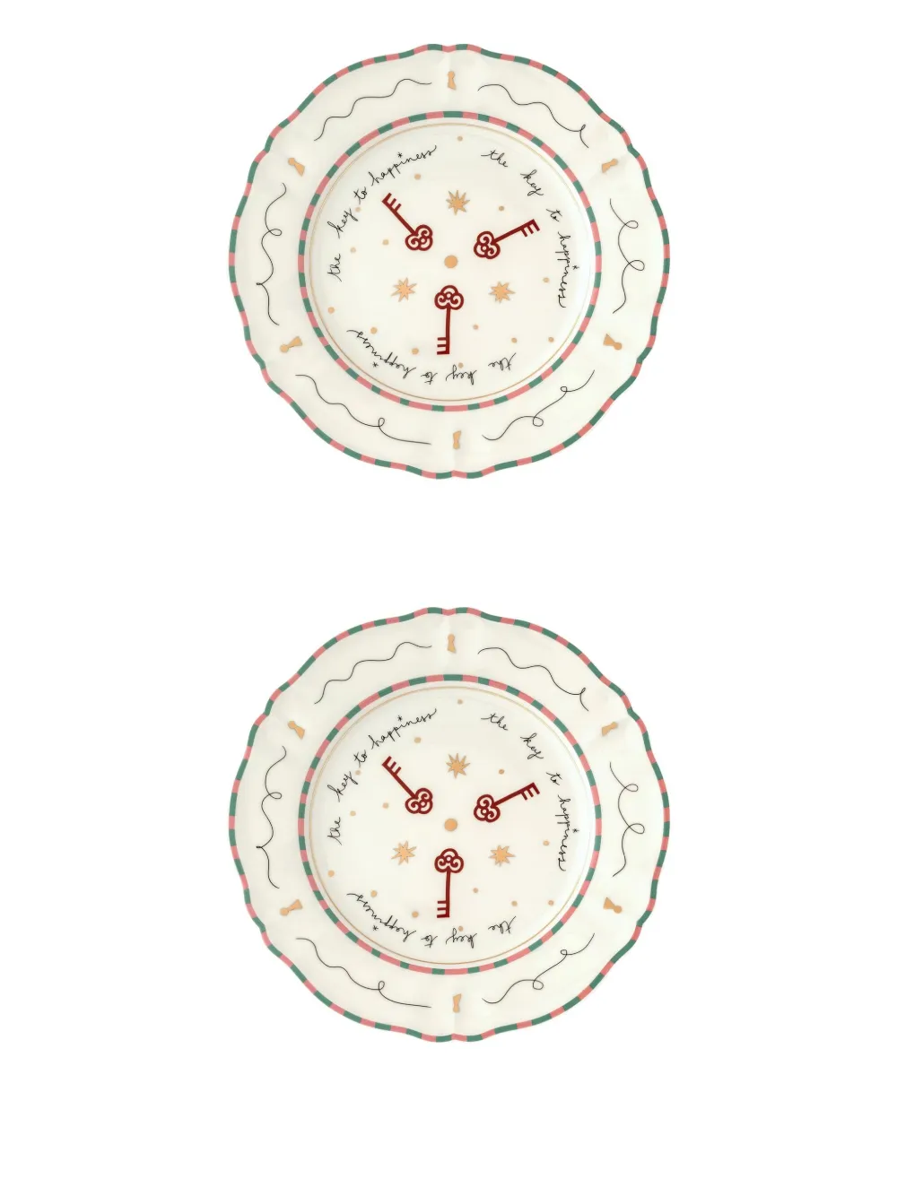 Bitossi Home Key-print Plates (set Of Two) In White