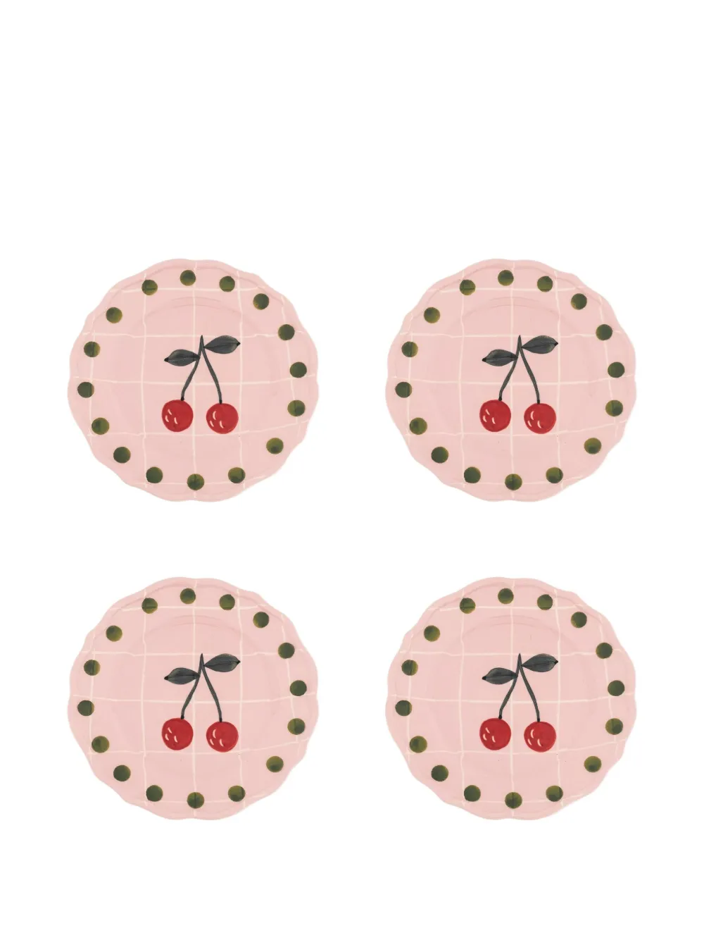 Bitossi Home Printed Plate (set Of Four) In Pink
