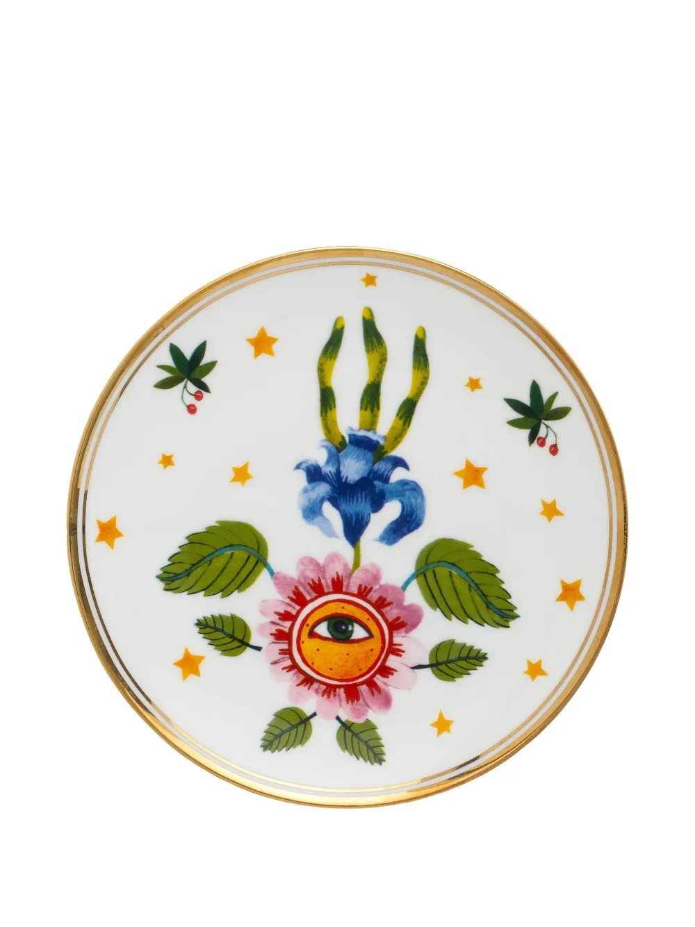 Bitossi Home Eye-flower Plates (set Of Four) In White