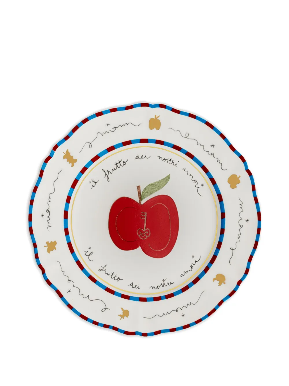 Bitossi Home Apple-print Scalloped Plates (set Of Two) In White