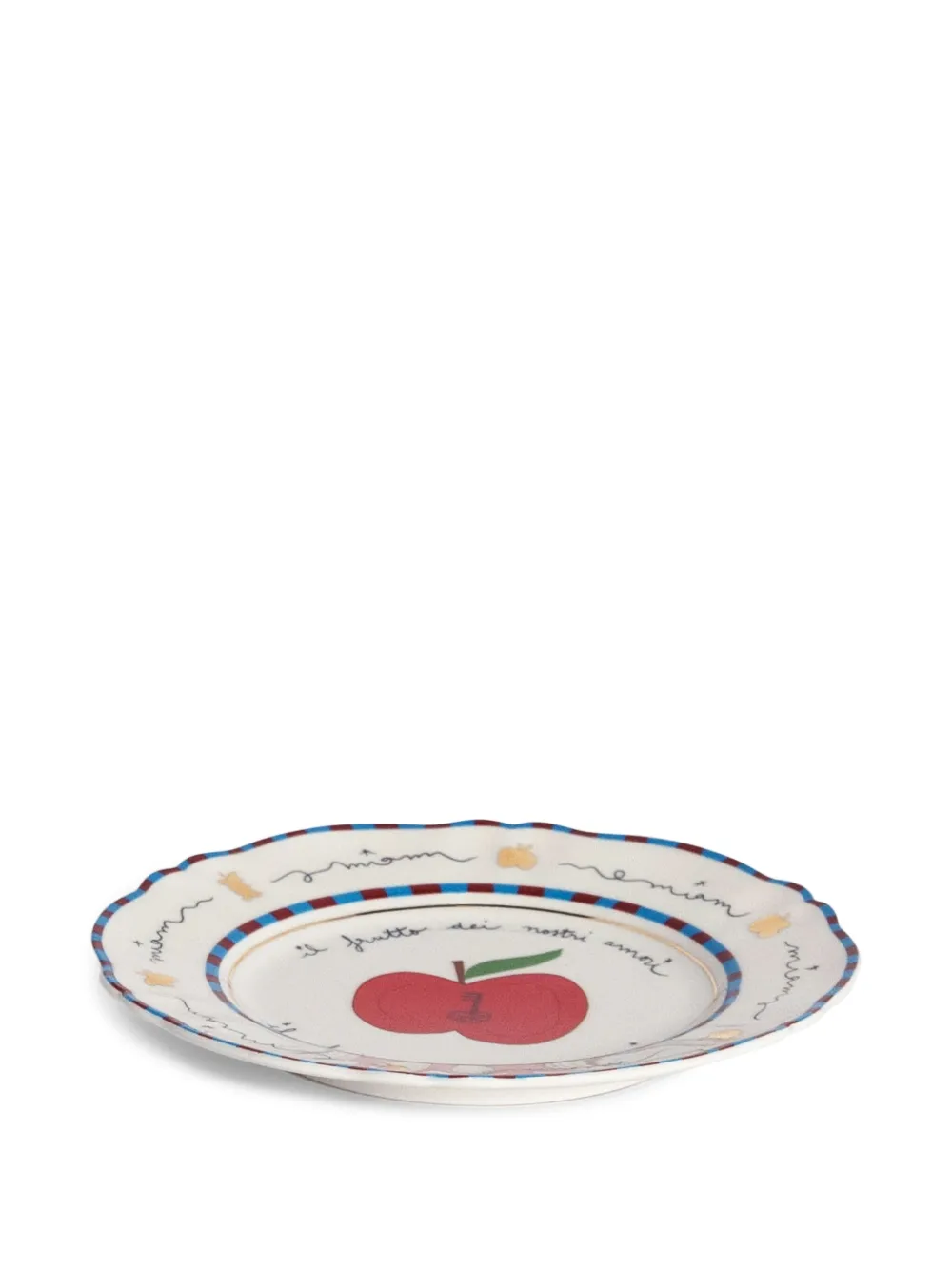 Bitossi Home Apple-print Scalloped Plates (set Of Two) In White