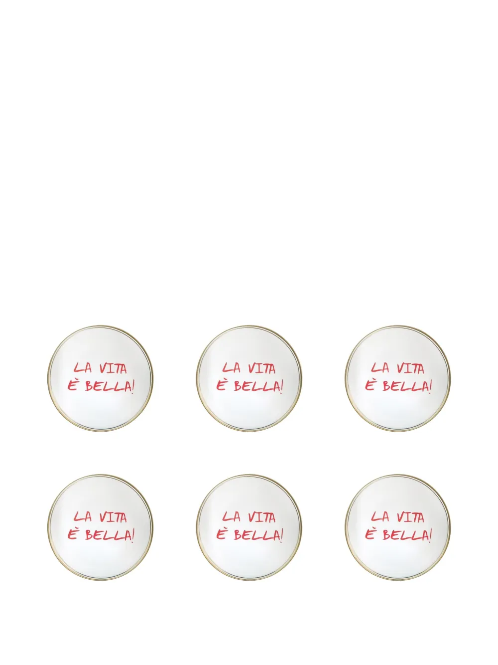 Bitossi Home La Vita È Bella Plates (set Of Six) In White