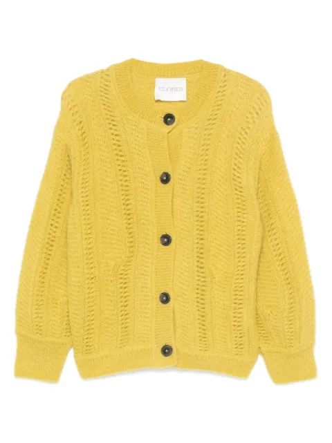 Closed cable-knit cardigan