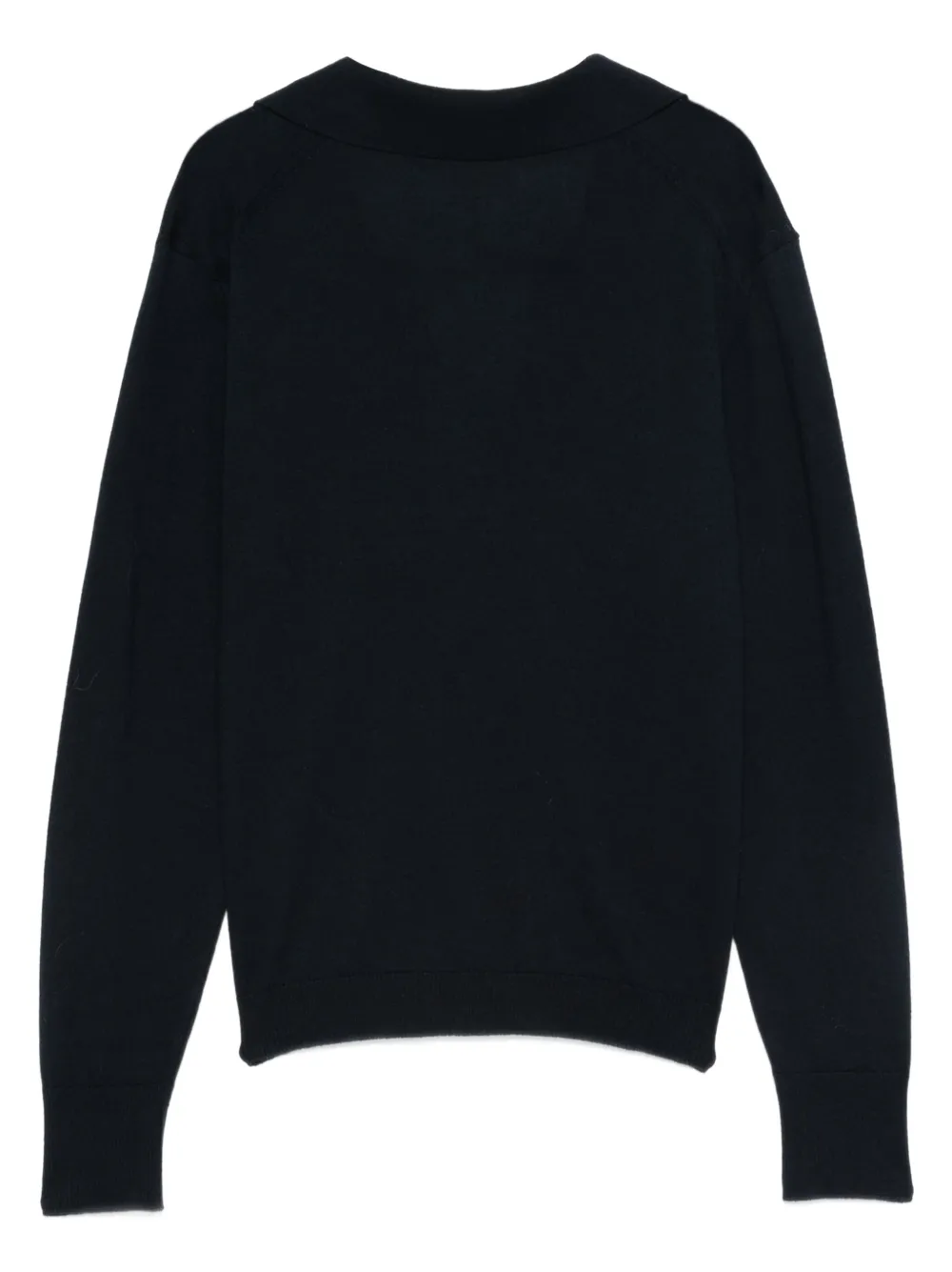 Closed long-sleeve polo top Blauw