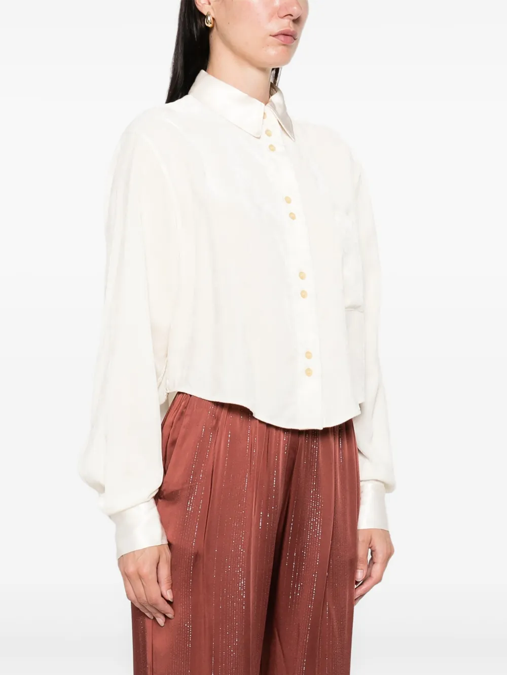 Forte Blouse met lange mouwen Beige