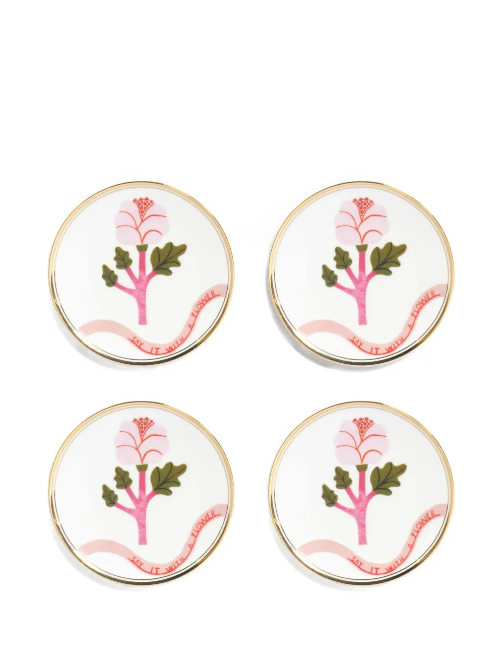 Bitossi Home Flower-print Plate In White