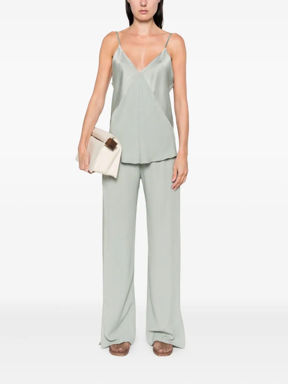 Forte Broek met elastische taille Groen