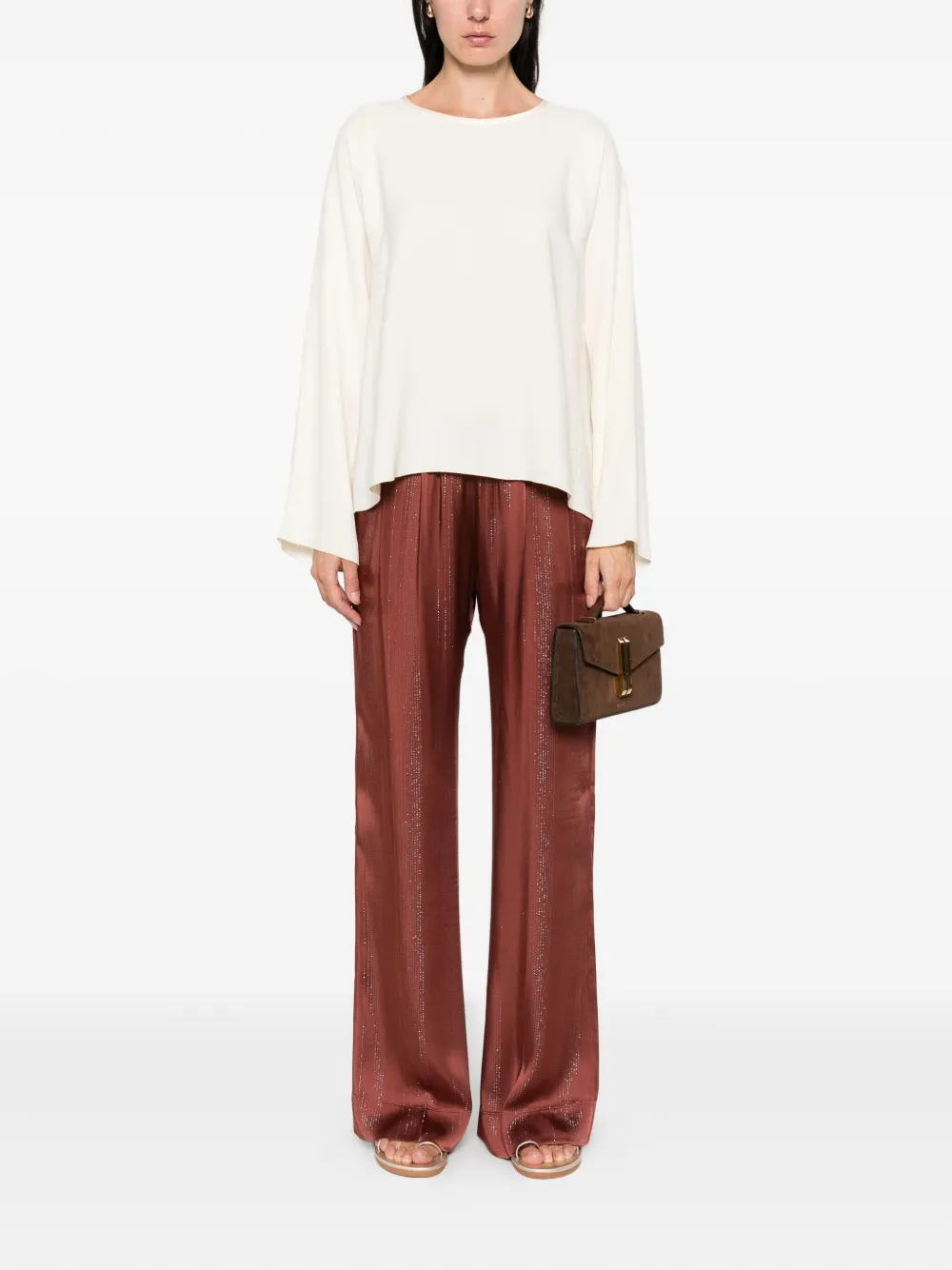Forte Forte Round-neck Blouse In Neutral