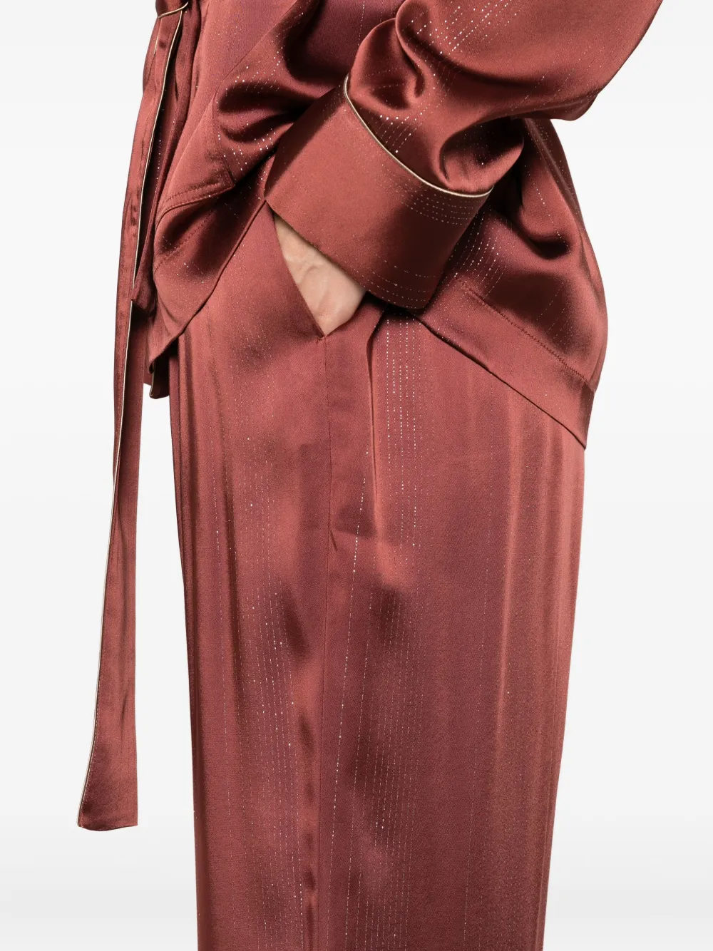Forte Broek met metallic-effect Bruin