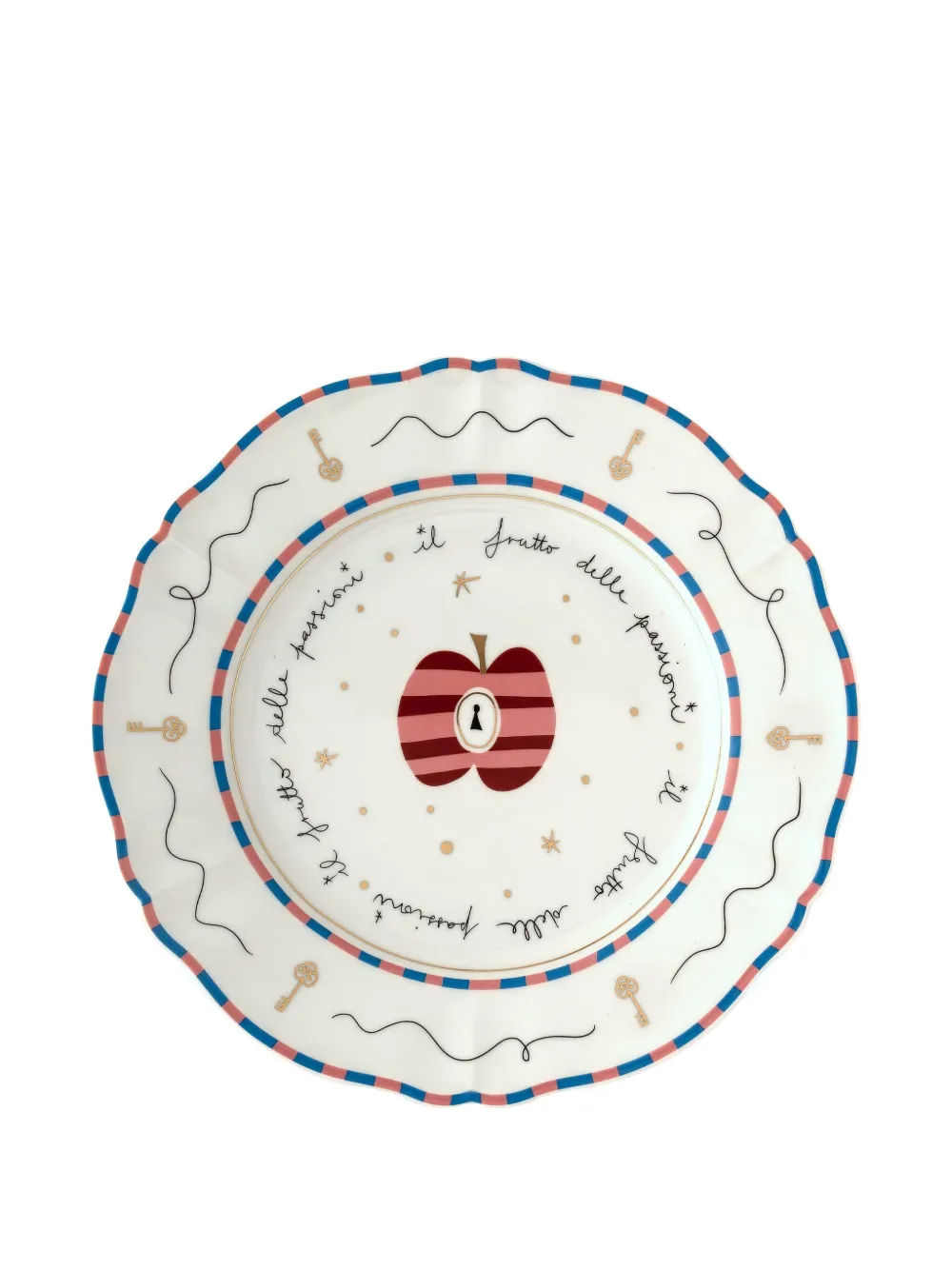 Bitossi Home Apple-print Plates (set Of Two) In White