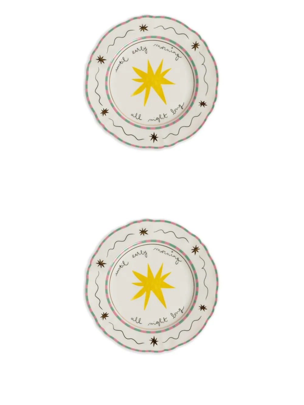 Bitossi Home Star-print Plate In White