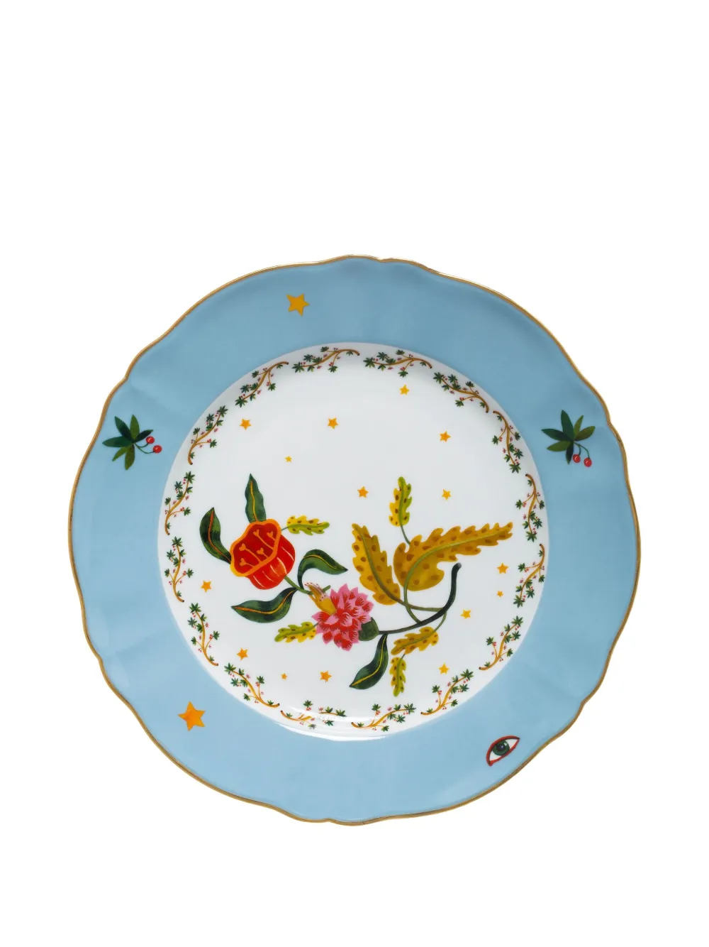 Bitossi Home Floral-print Plate Set In Blue