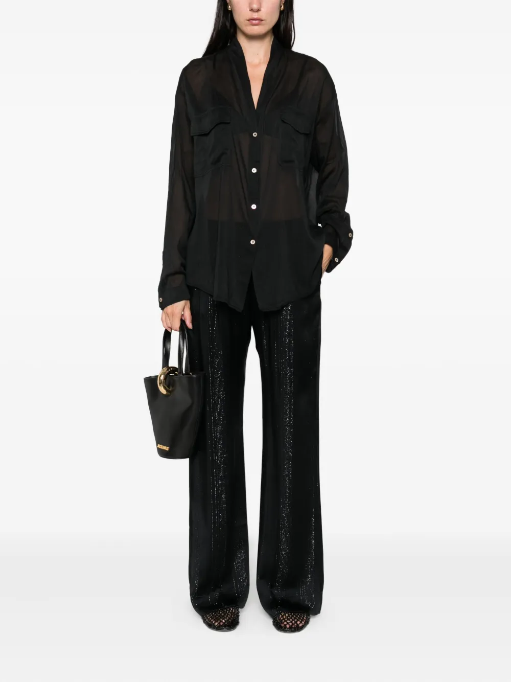 Forte Forte Button-fastening Pocket Shirt In Black