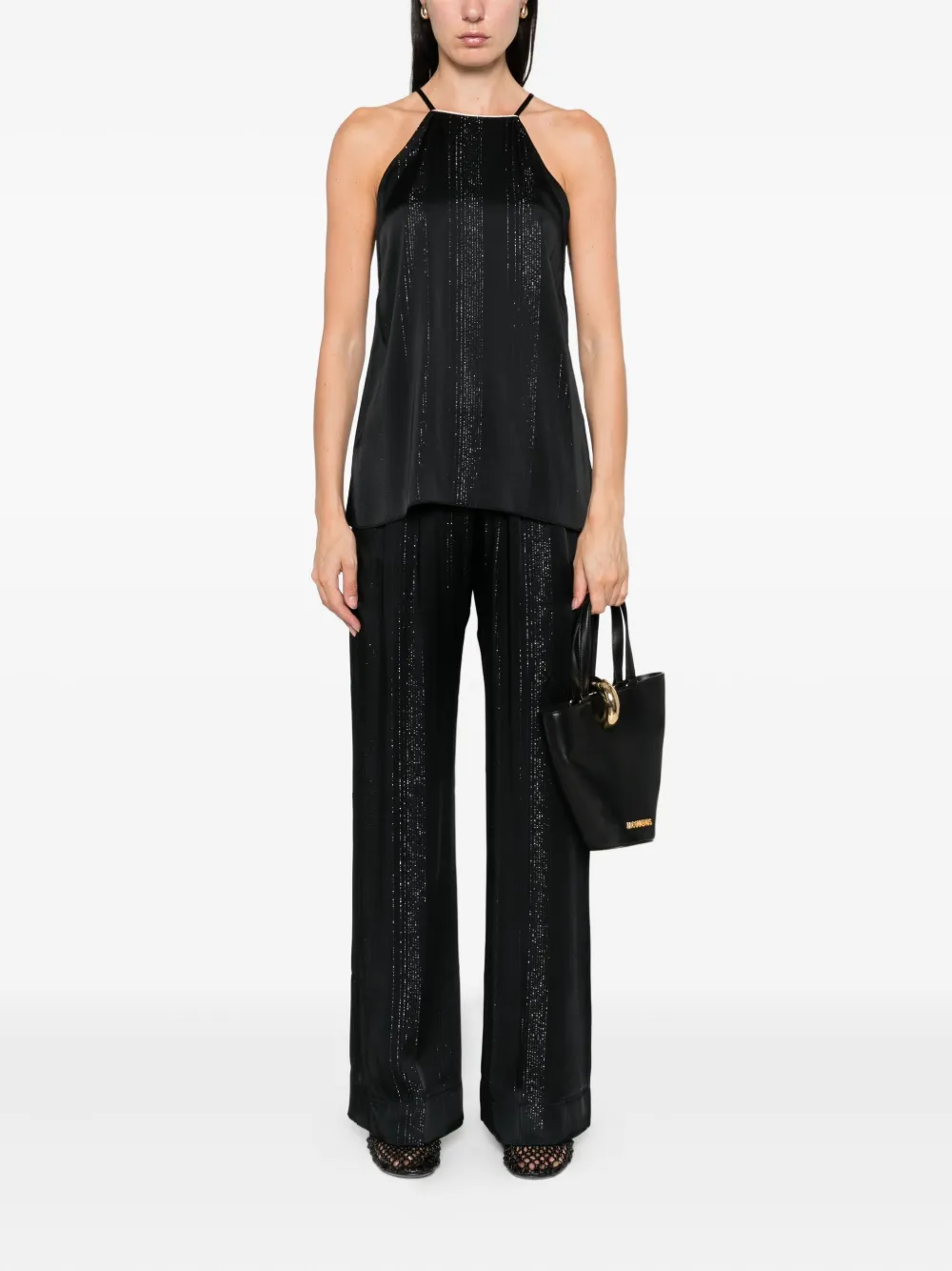 Forte Forte Embellished Trousers In Black