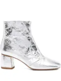 Forte Forte 60mm metallic-finish leather boots - Silver