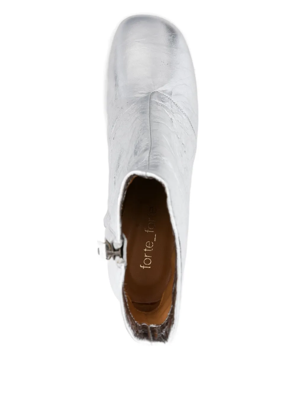 Forte 60mm metallic-finish leather boots Silver