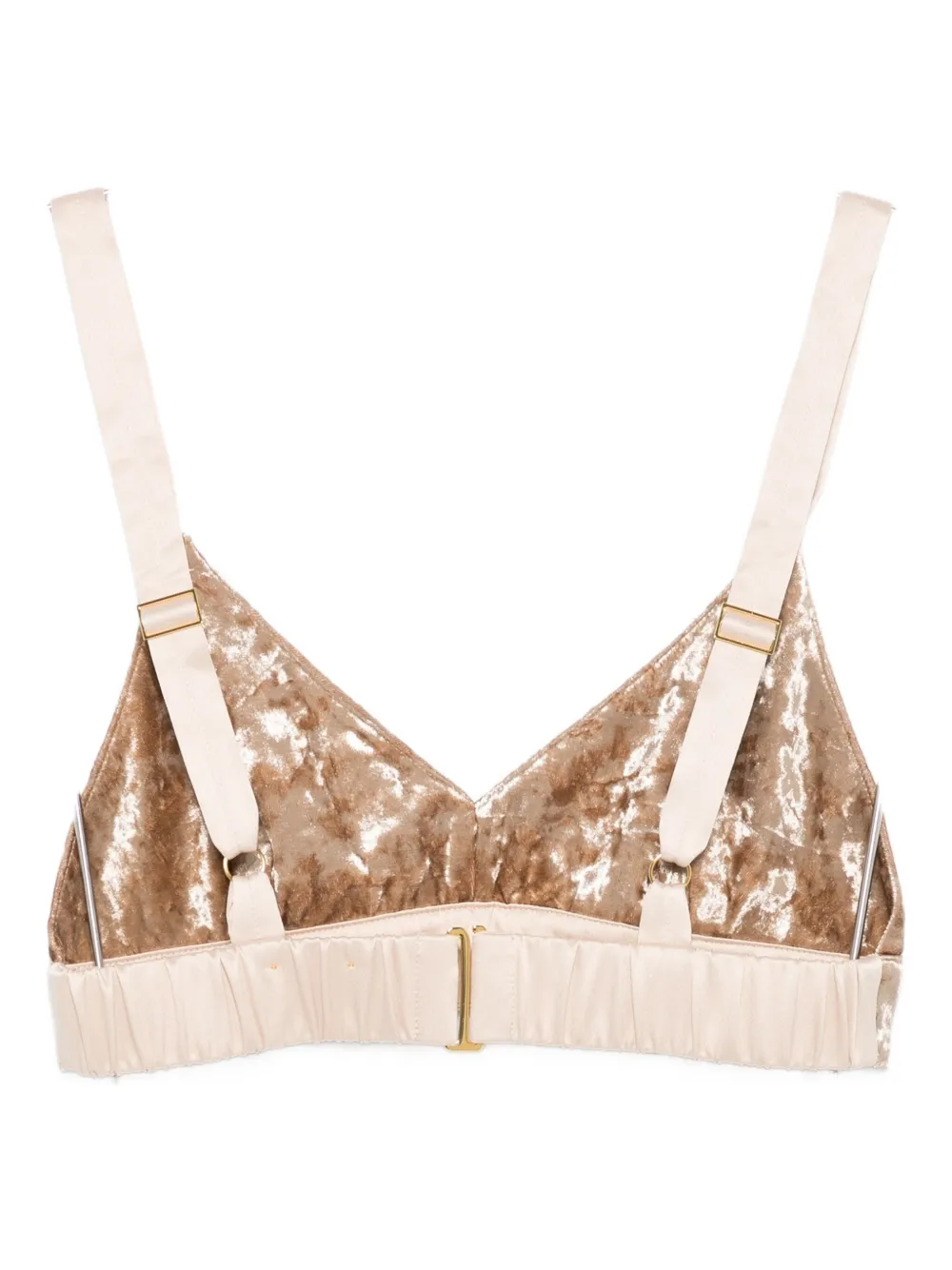 Forte Forte Velvet-texture Triangle Bra In Brown