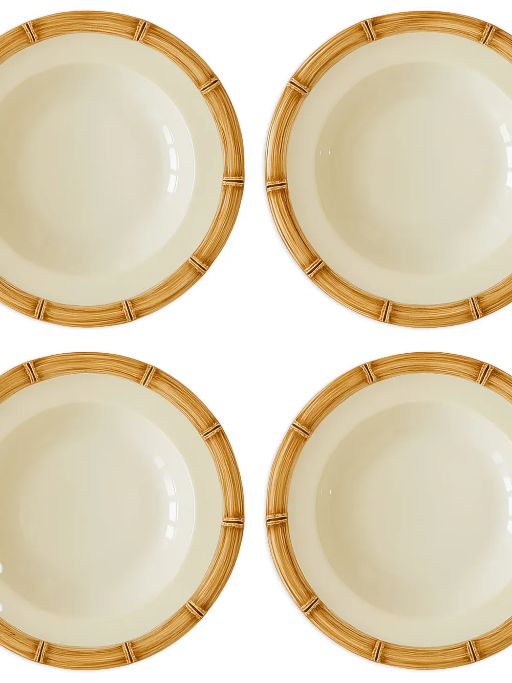 Les-Ottomans Bamboo hand-painted ceramic plates (four-piece set) | Tableware | Image 2