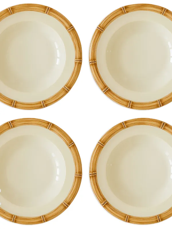 Les-Ottomans Handbemalte Bamboo Keramikteller (4er-Set) | Wei | FARFETCH AT