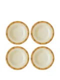 Les-Ottomans Bamboo hand-painted ceramic plates (four-piece set) - White