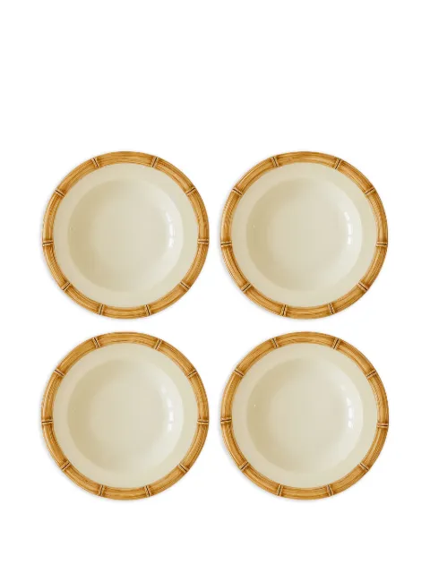 Les-Ottomans Bamboo hand-painted ceramic plates (four-piece set)