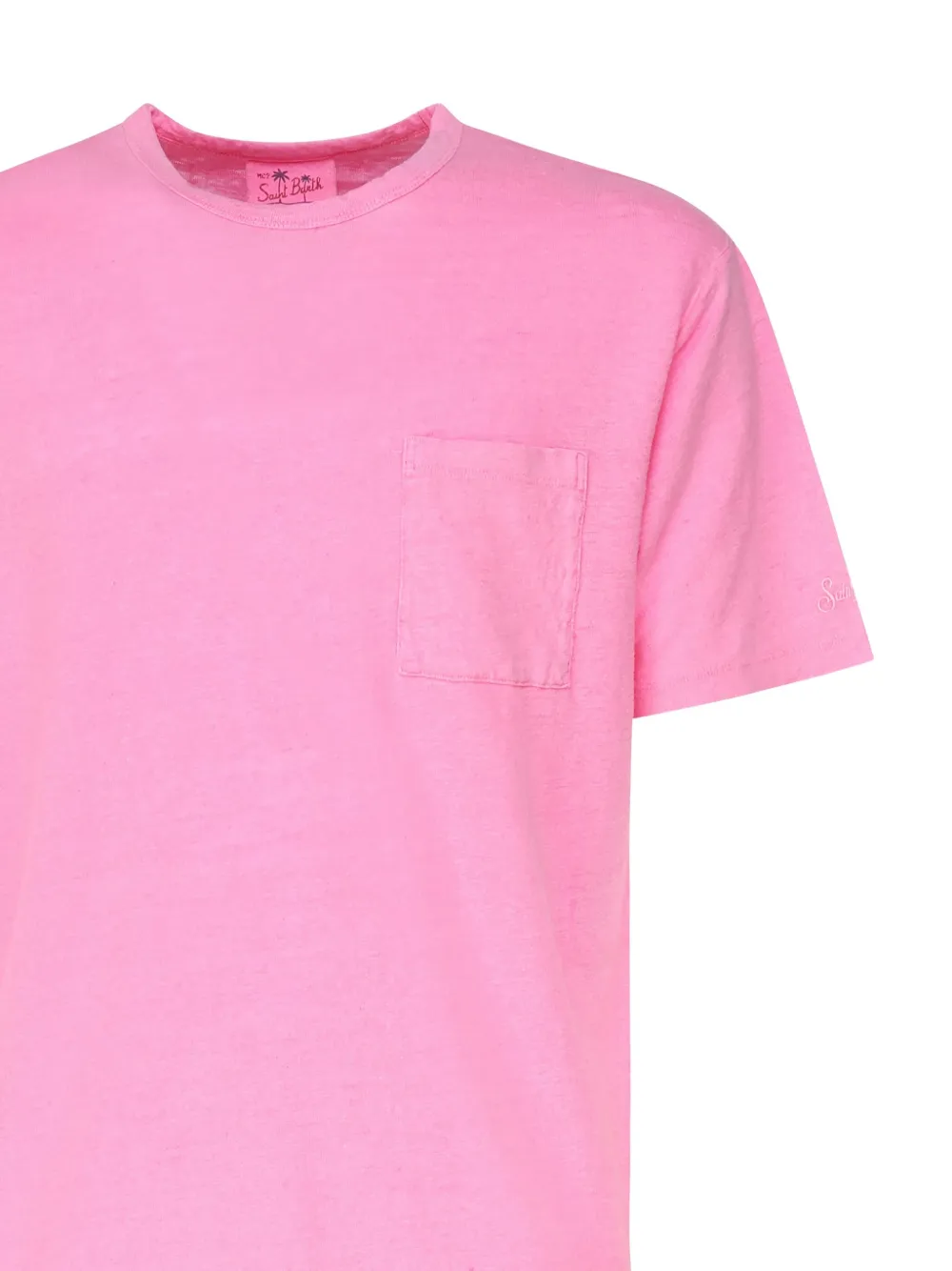 MC2 Saint Barth pocket short-sleeve linen T-shirt Roze