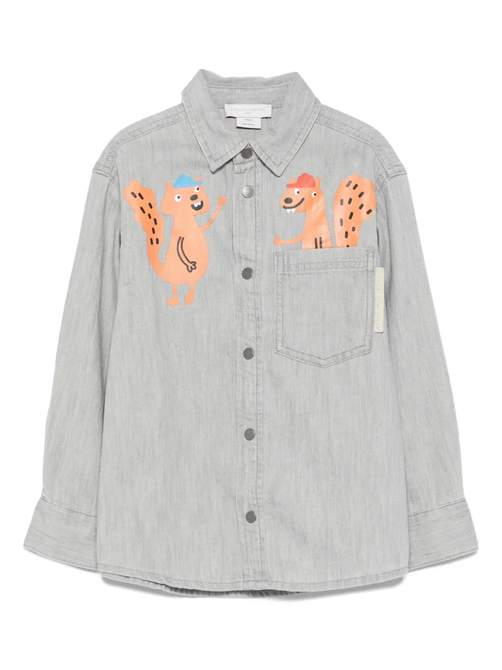 Stella McCartney Kids Shirt met eekhoorndetail en zak Grijs