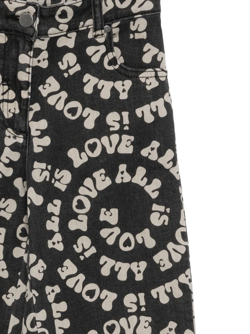 Stella McCartney Kids Broek met Love is All-print Zwart