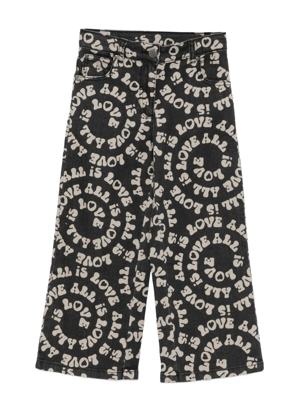 Stella McCartney Kids Broek met Love is All-print Zwart