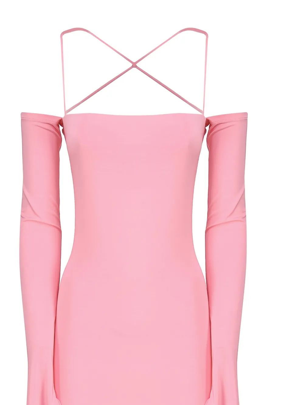 THE ANDAMANE off-shoulder long-sleeve maxi dress Roze