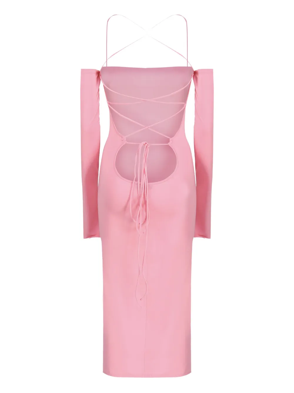 THE ANDAMANE off-shoulder long-sleeve maxi dress Roze
