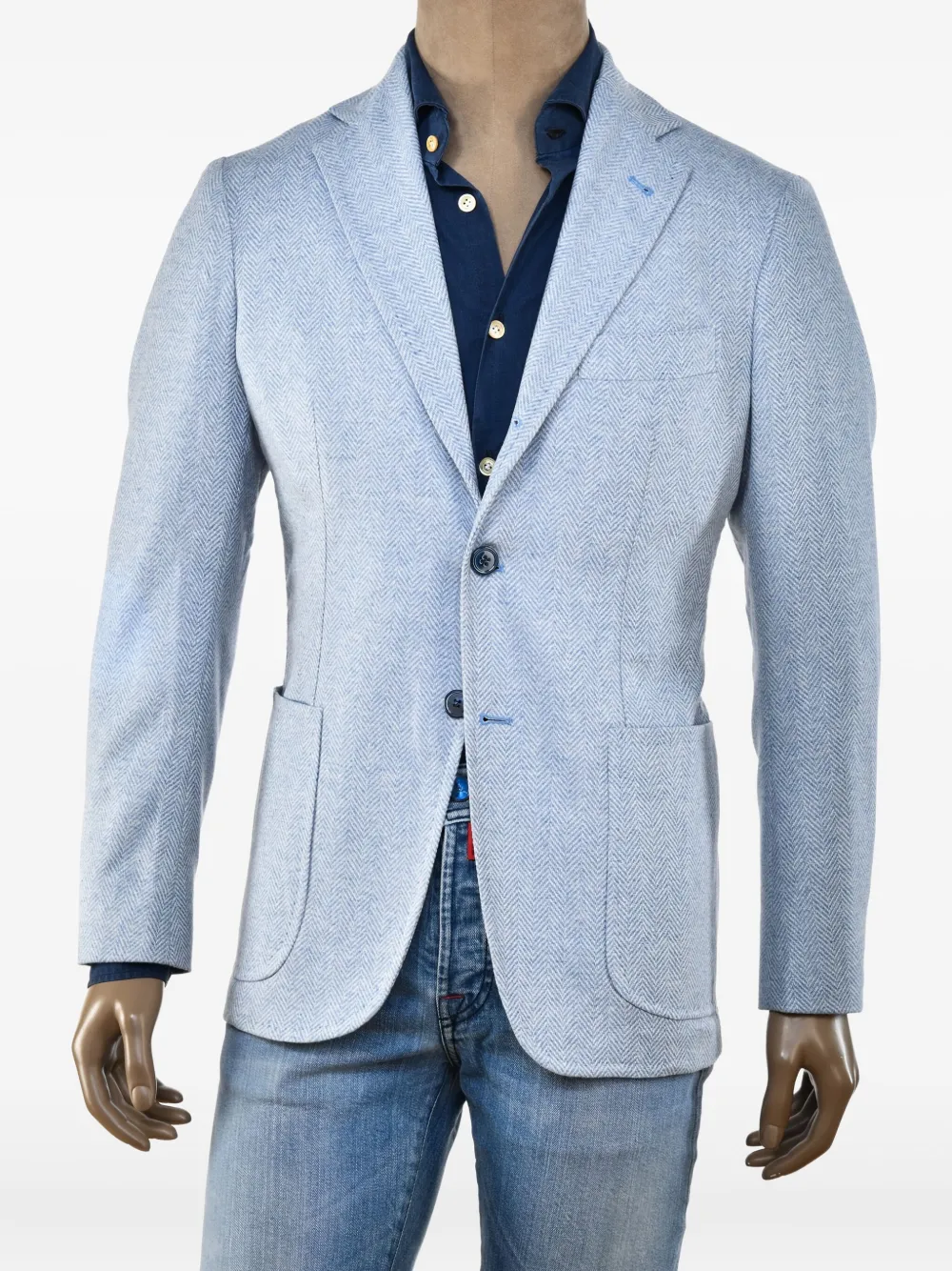 SARTORIO NAPOLI Blazer con motivo pied-de-poule - Blu