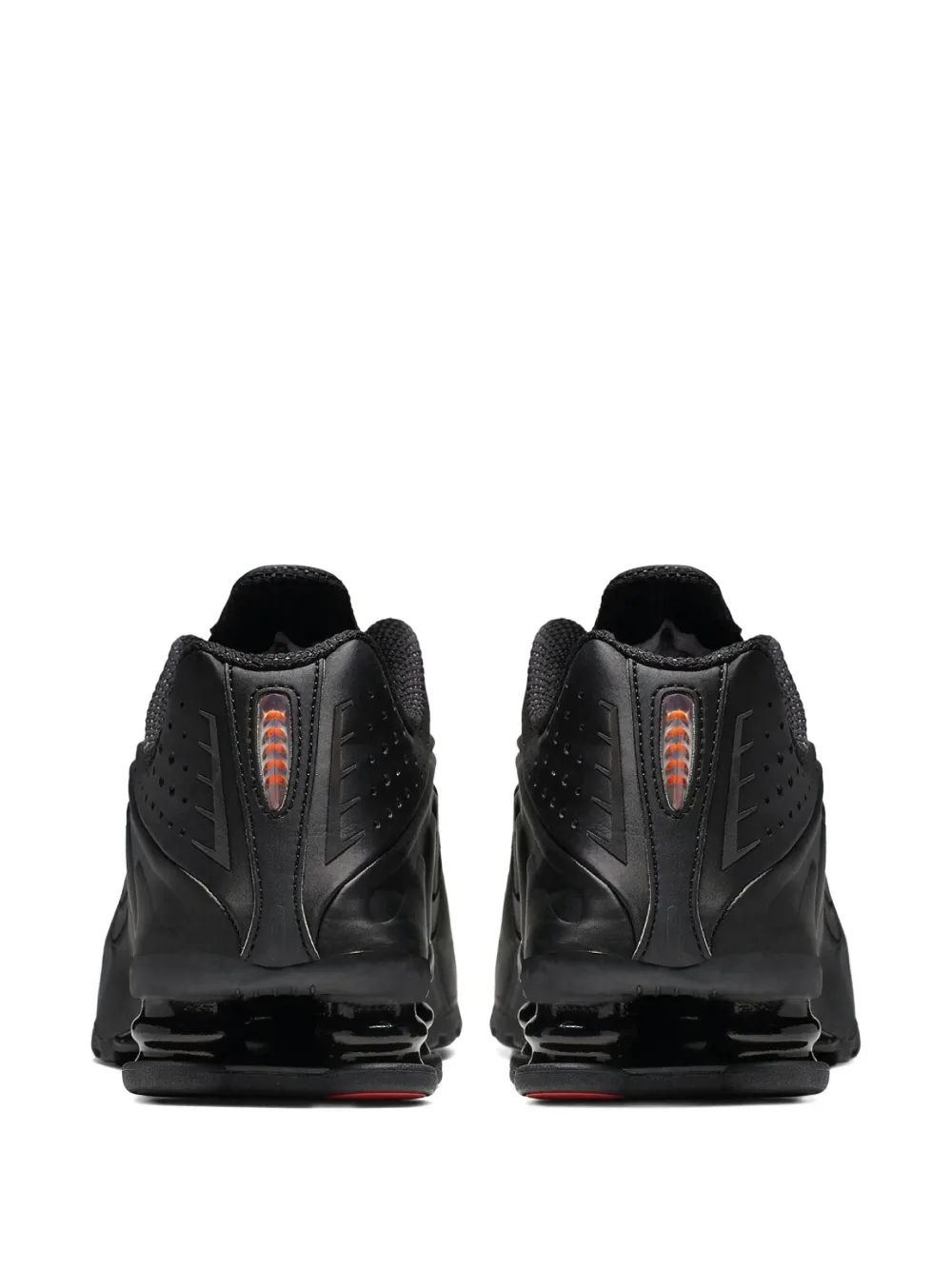 Nike Shox R4 perforated leather trainers Black