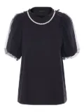 Simone Rocha pearl-embellished puff-sleeve T-shirt - Black