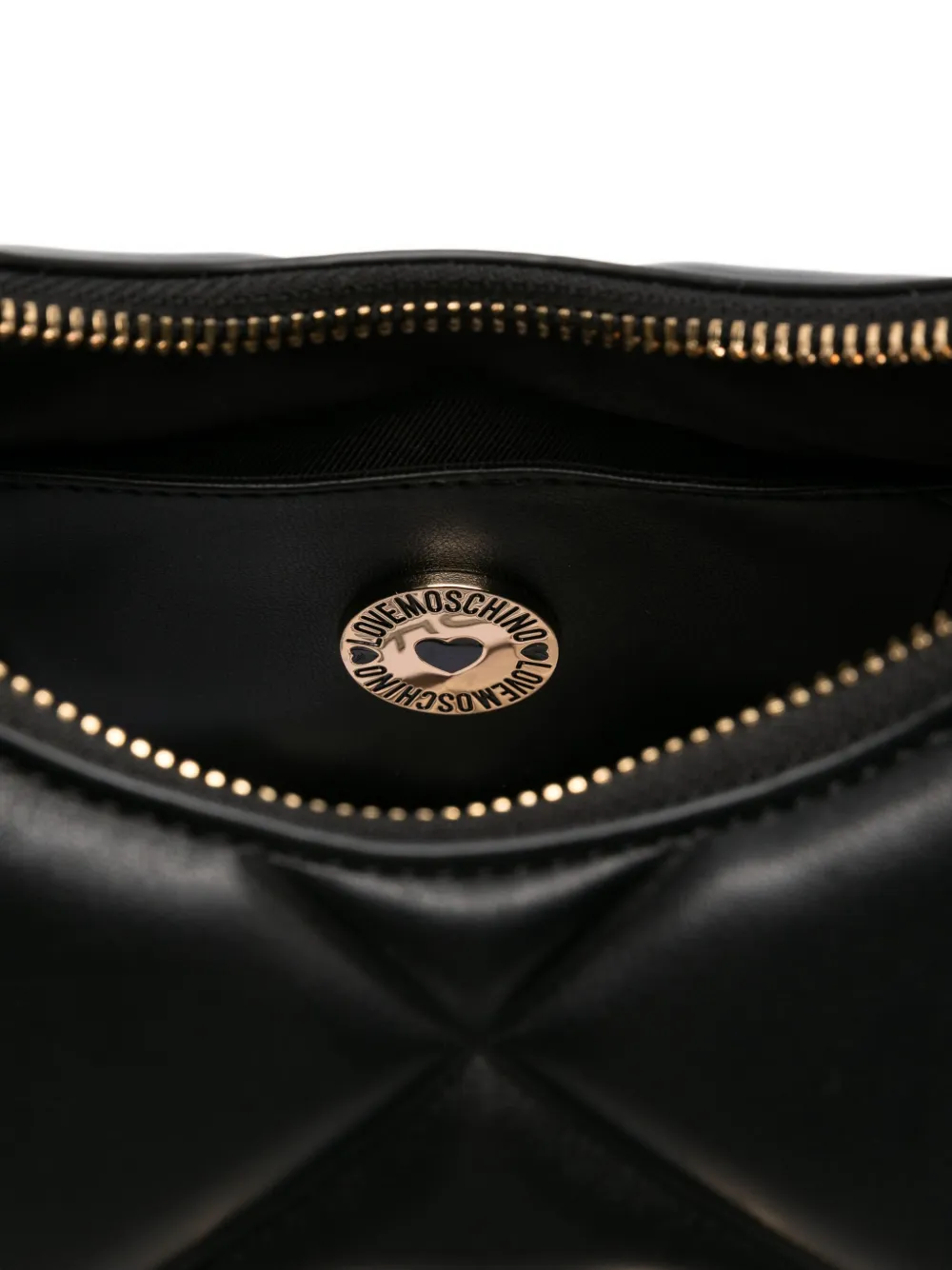 Love Moschino Schoudertas met logoplakkaat Zwart