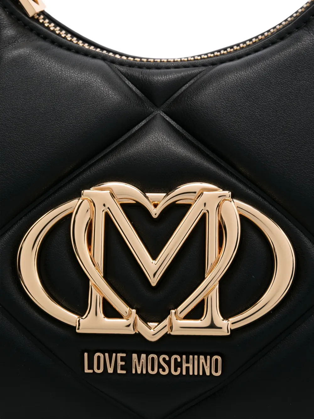 Love Moschino Schoudertas met logoplakkaat Zwart