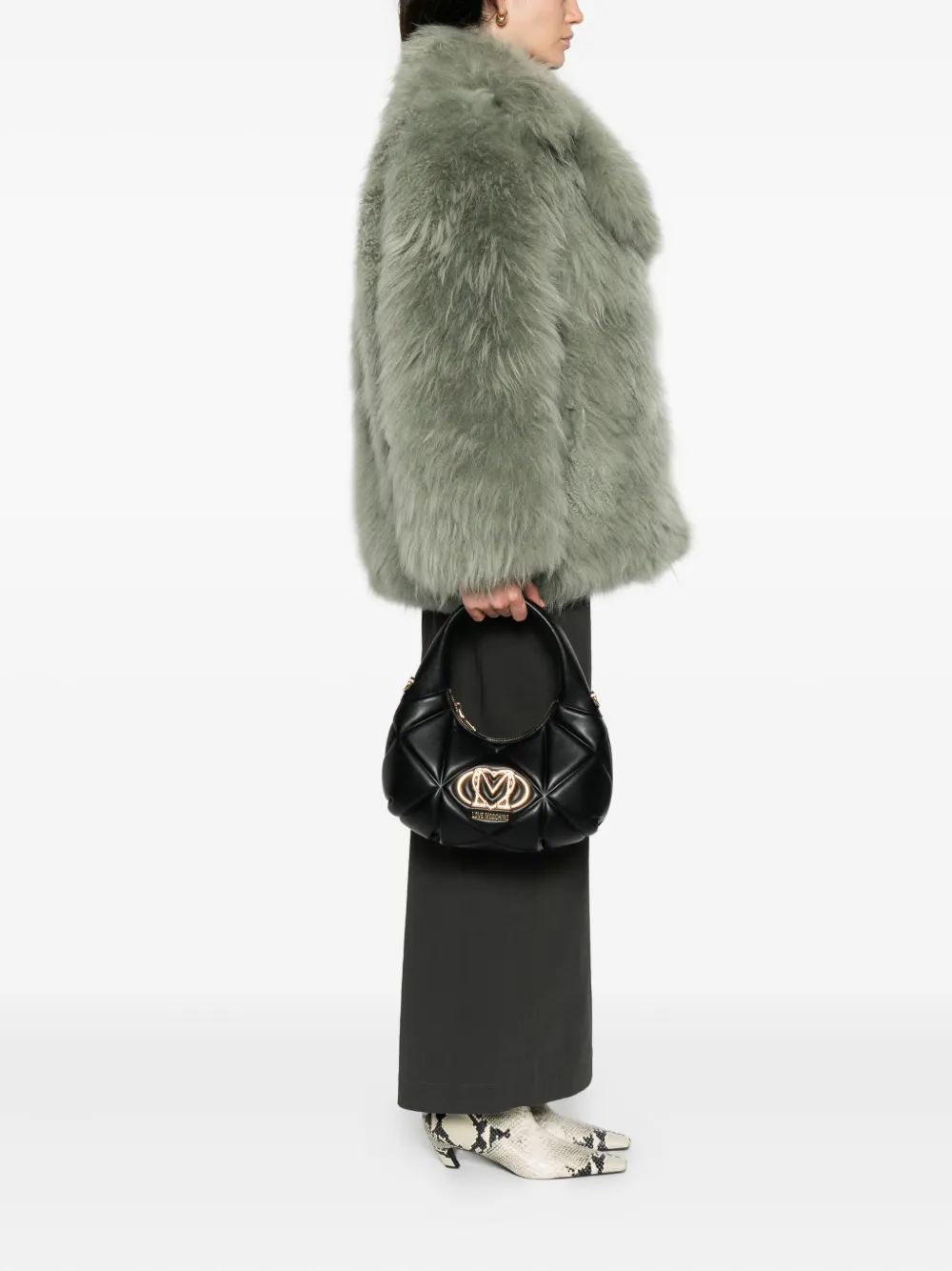Love Moschino Schoudertas met logoplakkaat Zwart