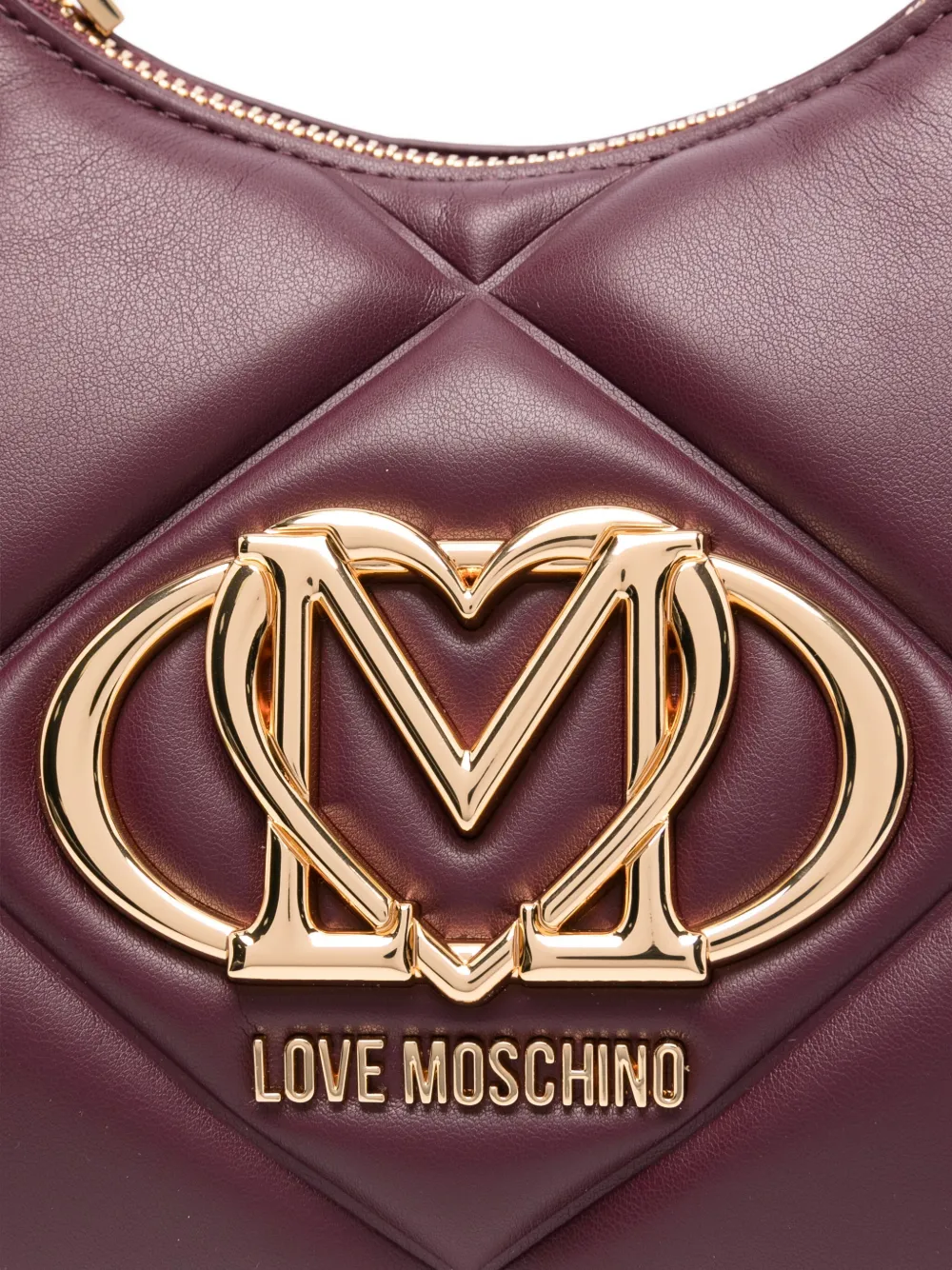 Love Moschino quilted logo-plaque shoulder bag Rood