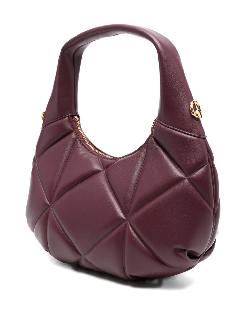 Love Moschino quilted logo-plaque shoulder bag Rood