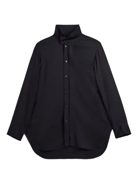 Y-3 high-neck curved-hem shirt