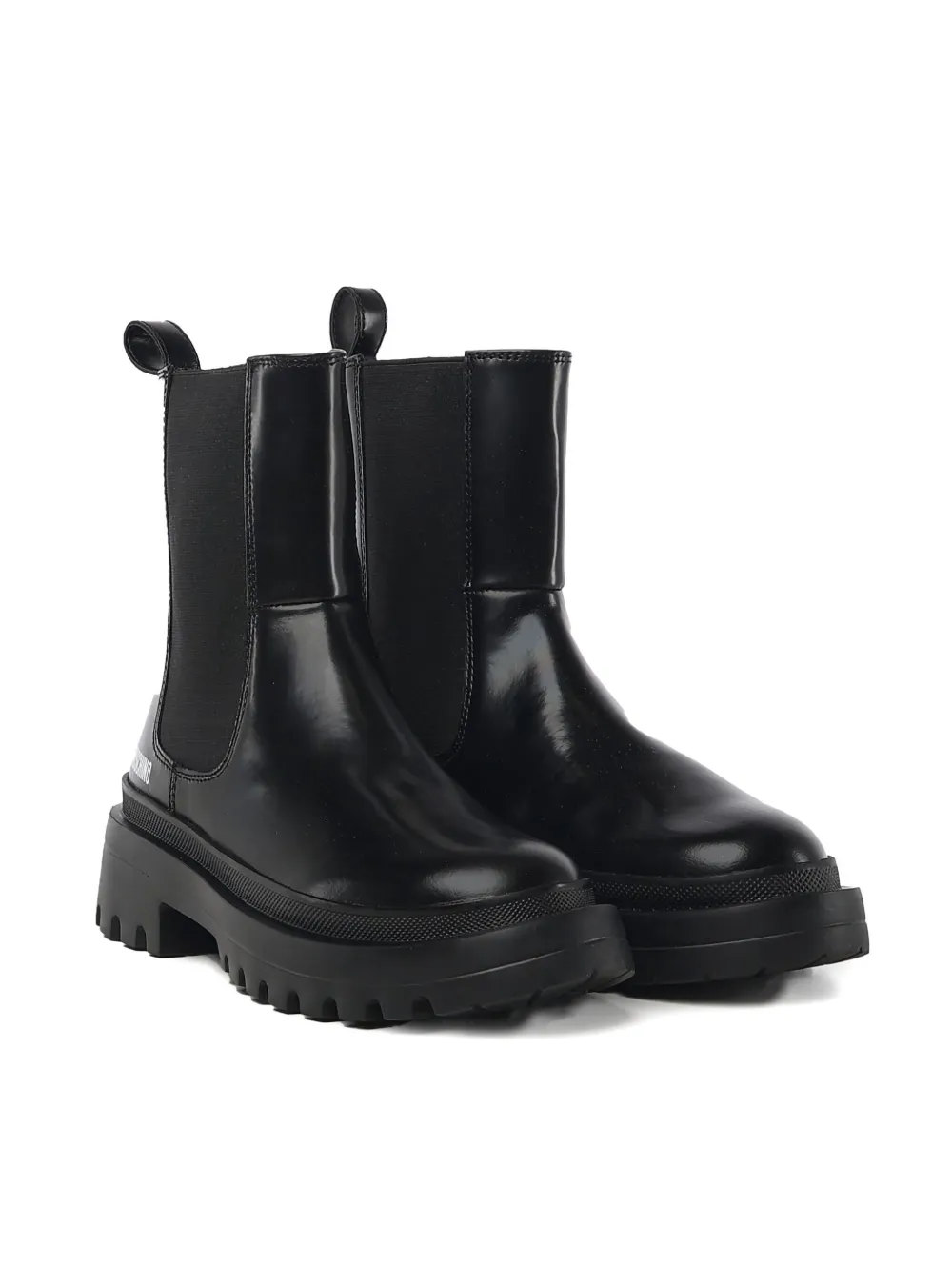 Love Moschino elastic-panel lug sole boots Black