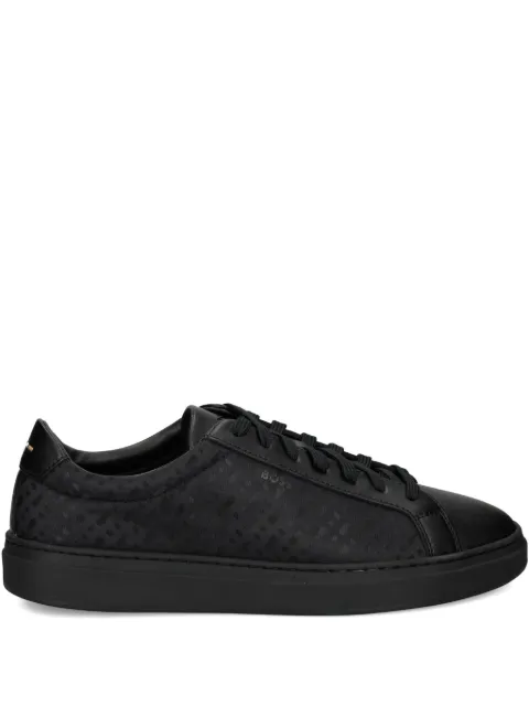 BOSS patterned leather sneakers