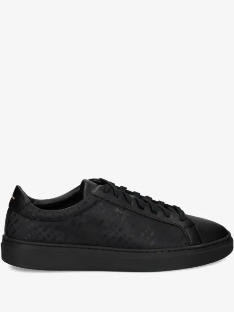 BOSS patterned leather sneakers
