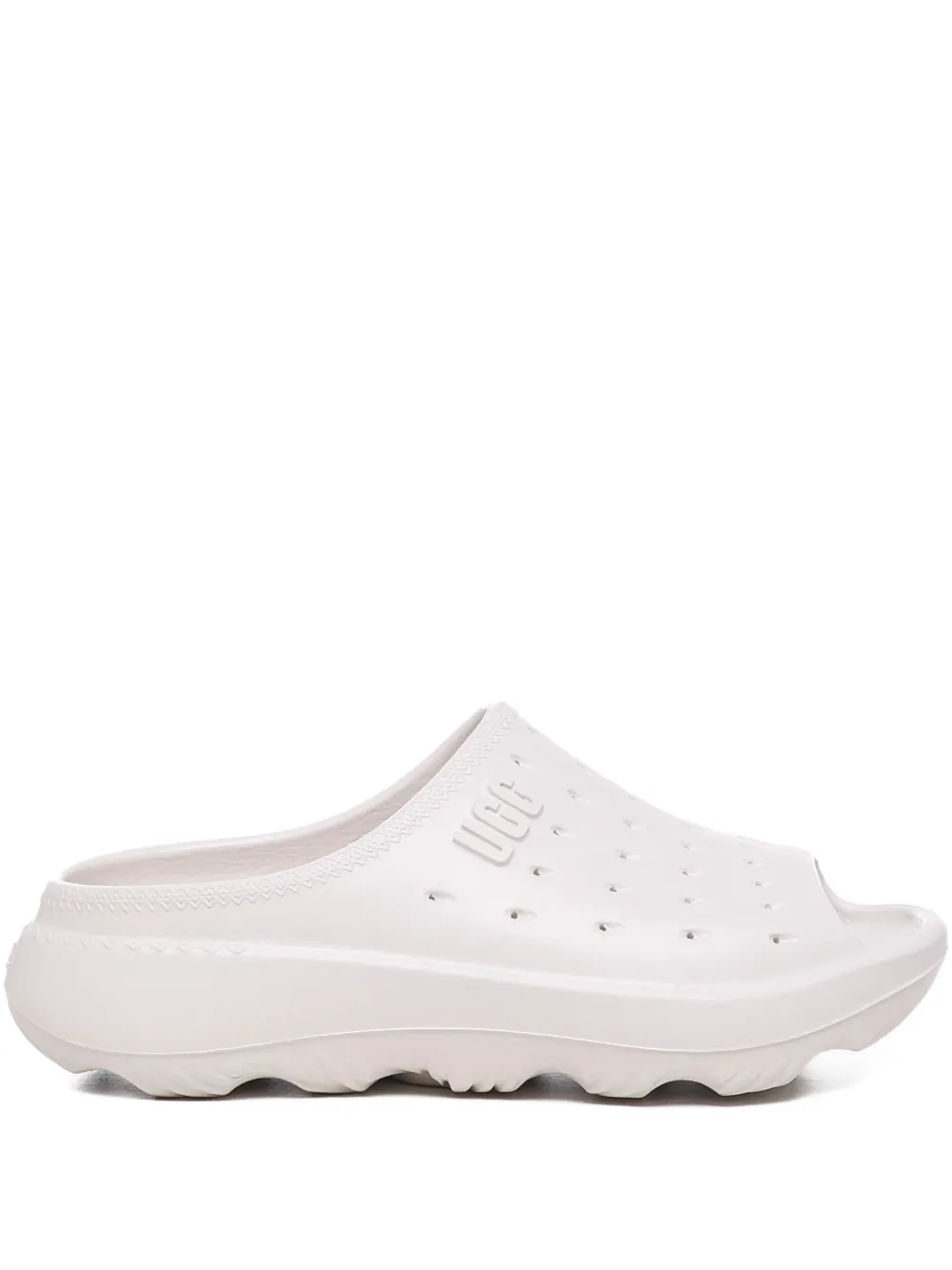 UGG perforated rubber slides White