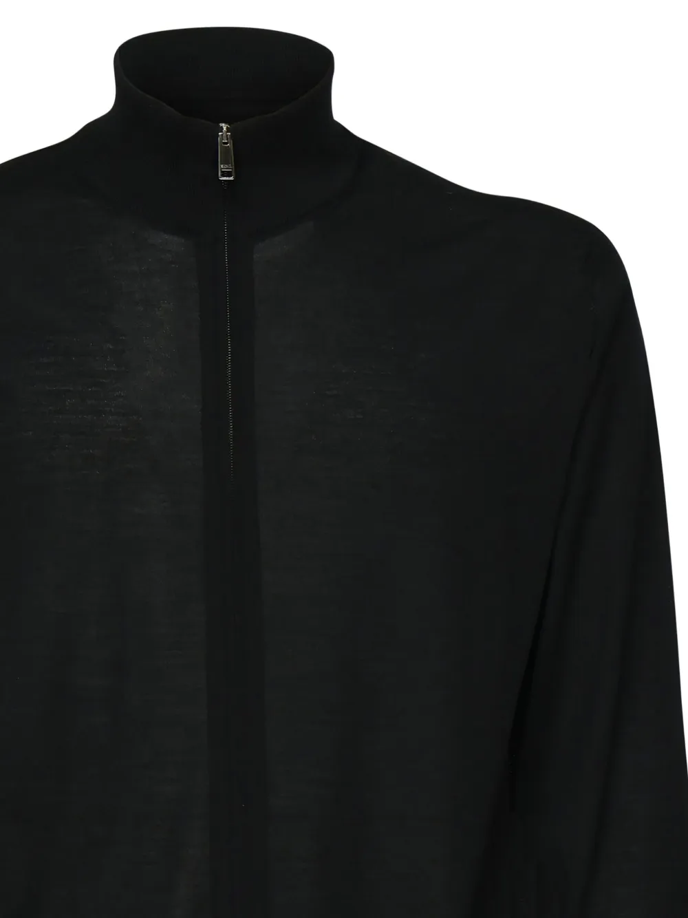 Zegna high-neck zip-up cardigan Zwart
