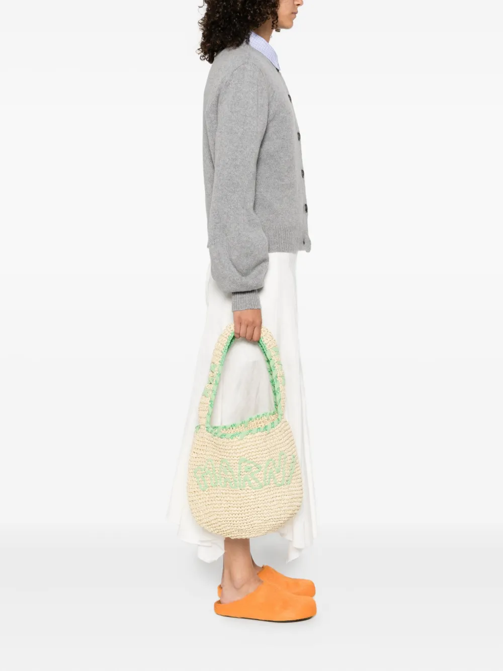 Marni small Nassa woven shoulder bag Beige