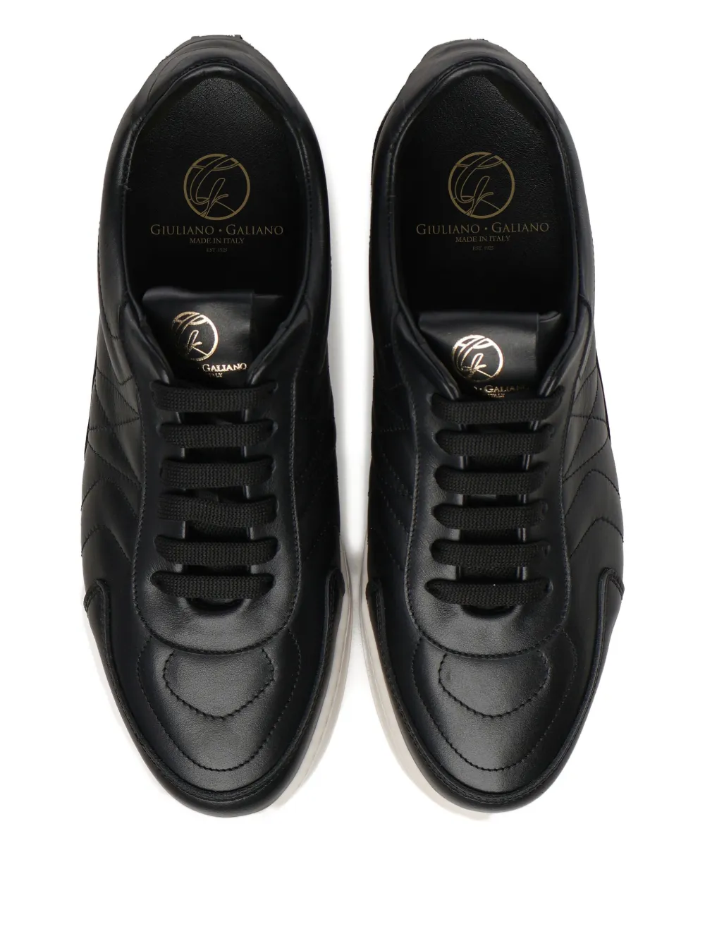 Giuliano Galiano Dynasty quilted lace-up sneakers Black